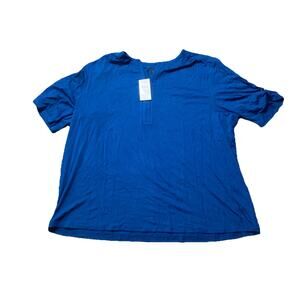 J Jill Wearever Collection Womens Top XL, Blue, Short-Sleeve, NWT